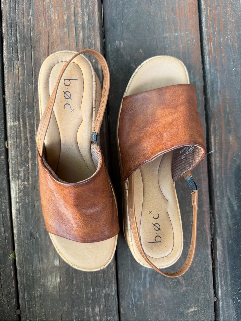 boc Women's Cognac Brown Slingback Slide Sandals